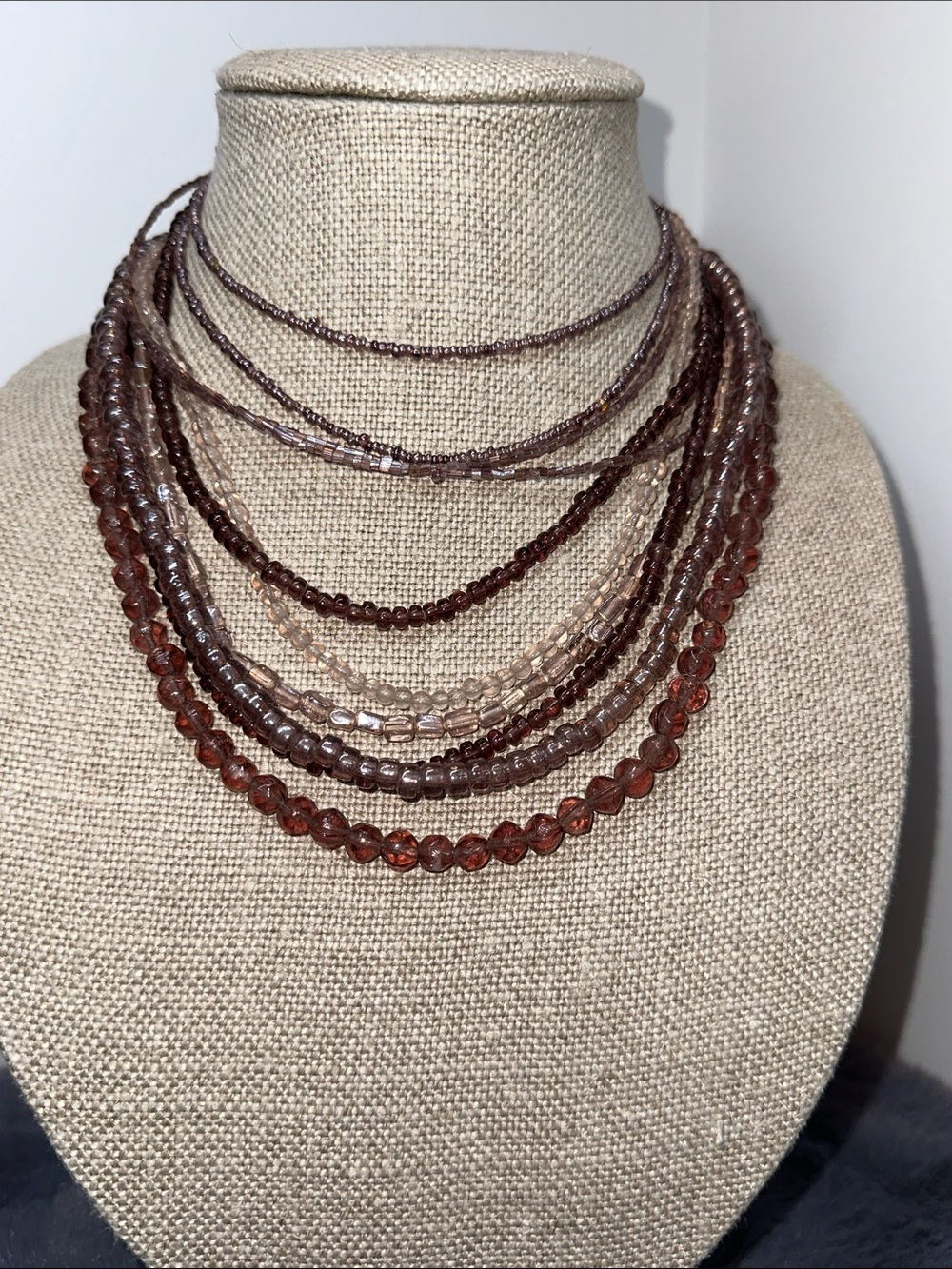 Manouk Layered Purple Glass Bead Necklace